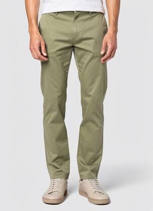 Pantalon chino țesătură poplin mărime normală verde PIONEER bărbat
