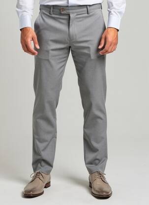 Pantalon slim țesătură melanj mărime normală gri PIONEER bărbat