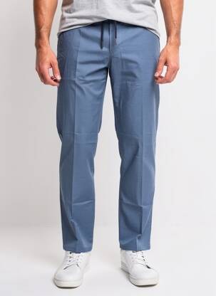 Pantalon chino țesătură poplin mărime normală albastru PIONEER bărbat