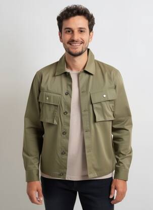 Jachete casual croială dreaptă verde FRILIVIN bărbat