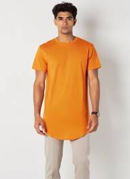 Tricou croială dreaptă mâneci scurte portocaliu MADE IN ITALY bărbat