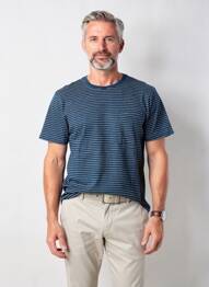 Tricou croială cambrată mâneci scurte albastru PIONEER bărbat