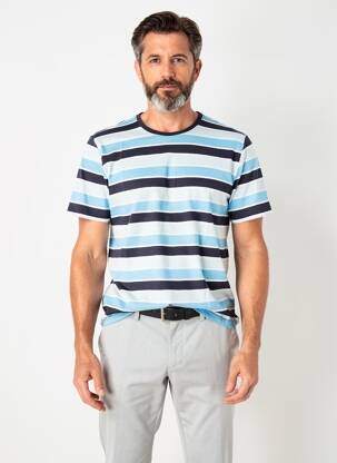Tricou croială cambrată mâneci scurte albastru PIONEER bărbat