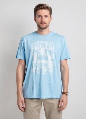 Tricou elasticitate mâneci scurte albastru PIONEER bărbat