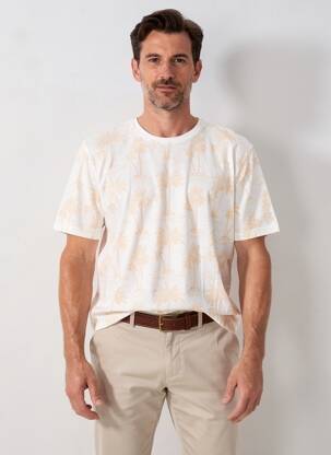 Tricou croială cambrată mâneci scurte bej PIONEER bărbat