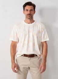 Tricou croială cambrată mâneci scurte bej PIONEER bărbat