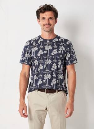 Tricou croială cambrată mâneci scurte albastru PIONEER bărbat