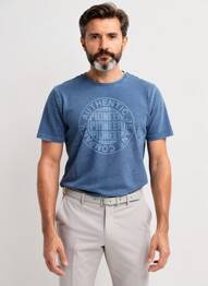 Tricou croială cambrată mâneci scurte albastru PIONEER bărbat
