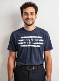 Tricou elasticitate mâneci scurte albastru PIONEER bărbat