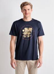 Tricou croială cambrată mâneci scurte albastru PIONEER bărbat