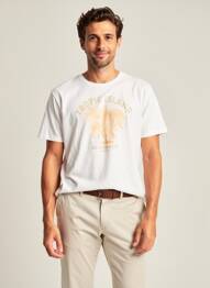 Tricou croială cambrată mâneci scurte bej PIONEER bărbat