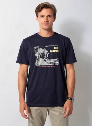 Tricou croială cambrată mâneci scurte albastru PIONEER bărbat