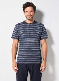 Tricou guler tunisian mâneci scurte albastru PIONEER bărbat