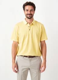 Polo elasticitate mâneci scurte galben PIONEER bărbat