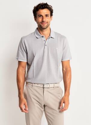 Polo elasticitate mâneci scurte gri deschis PIONEER bărbat