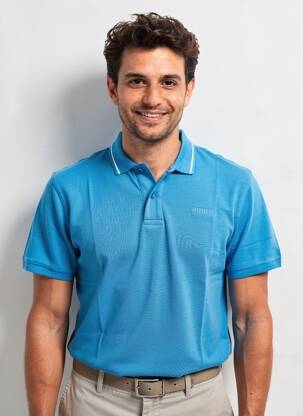 Polo elasticitate mâneci scurte albastru deschis PIONEER bărbat