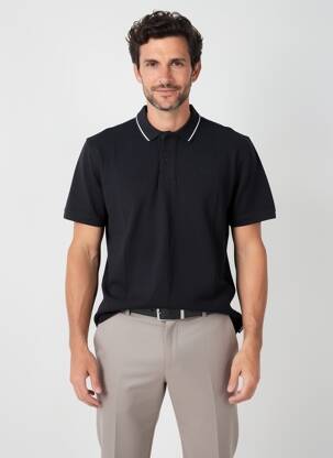 Polo elasticitate mâneci scurte negru PIONEER bărbat