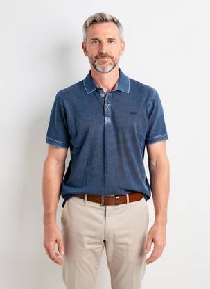 Tricou croială cambrată mâneci scurte albastru PIONEER bărbat