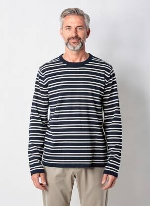 Pulover elasticitate mâneci lungi albastru PIONEER bărbat