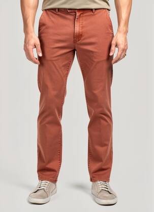Pantalon chino bio mărime normală portocalie MEYER bărbat