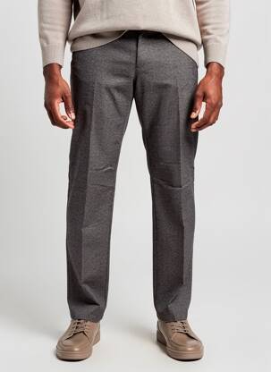 Pantalon chino țesătură melanj mărime normală gri MEYER bărbat