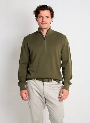 Pulover elasticitate mâneci lungi verde BLEND bărbat