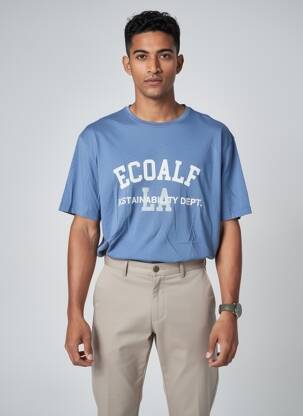 Tricou croială cambrată mâneci scurte albastru ECOALF bărbat