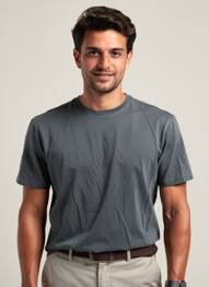 Tricou croială cambrată mâneci scurte gri ECOLE FRANCAISE bărbat