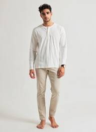 Tricou guler tunisian mâneci lungi bej FREEMAN T.PORTER bărbat