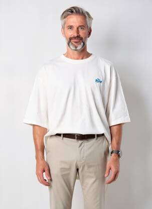 Tricou elasticitate mâneci scurte alb BLEND bărbat