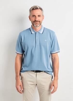 Polo elasticitate mâneci scurte albastru BLEND bărbat
