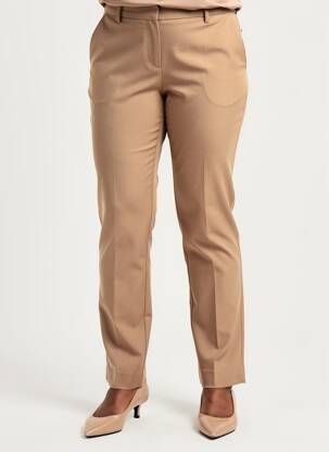 Pantalon slim țesătură poplin mărime normală maro BRANDTEX femeie