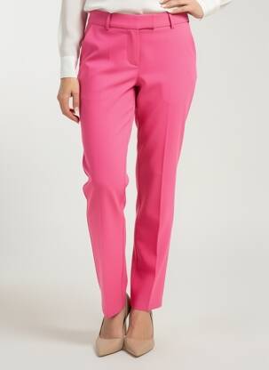 Pantalon slim țesătură poplin mărime normală roz BRANDTEX femeie