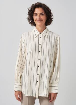 Tunică mâneci lungi guler de bluză bej BRANDTEX femeie