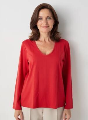 Tricou mâneci lungi mâneci lungi roșu JULIE GUERLANDE femeie