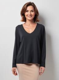 Tricou mâneci lungi mâneci lungi negru JULIE GUERLANDE femeie