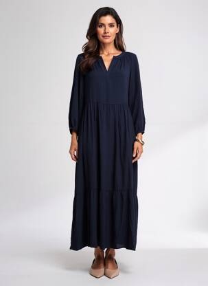 Rochie lungă mâneci lungi mâneci lungi albastru LOLA ESPELETA femeie