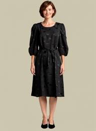 Rochie midi mâneci 3/4 mâneci 3/4 negru JULIE GUERLANDE femeie