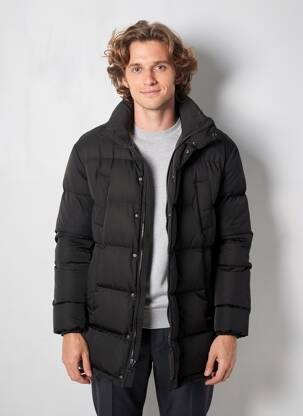 Geacă matlasată mâneci lungi cu glugă negru H&M bărbat