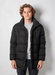 Geacă matlasată mâneci lungi cu glugă negru H&M bărbat