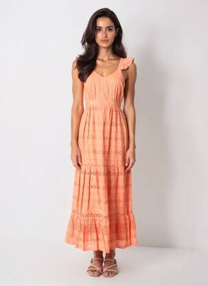 Rochie lungă fără mâneci fără mâneci portocalie STELLA & SUZIE femeie