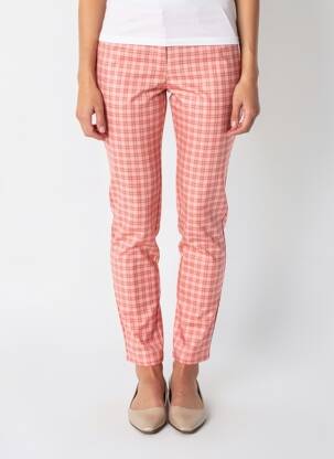 Pantalon slim țesătură poplin mărime normală roz LOAVIES femeie