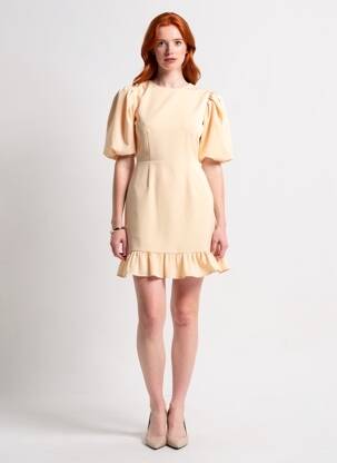 Rochie scurtă mâneci scurte mâneci scurte bej NASTY GAL femeie