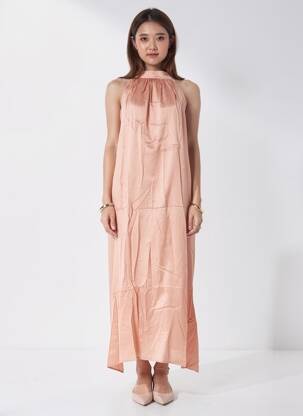 Rochie lungă fără mâneci fără mâneci roz GRACE & MILA femeie