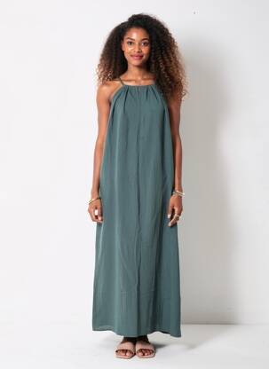 Rochie lungă fără mâneci fără mâneci verde GRACE & MILA femeie