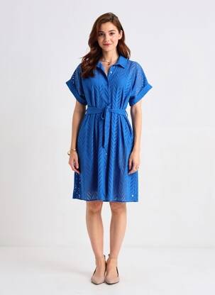 Rochie midi mâneci scurte mâneci scurte albastru FREEMAN T.PORTER femeie