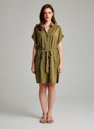 Rochie midi mâneci scurte mâneci scurte verde FREEMAN T.PORTER femeie