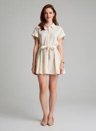 Rochie scurtă mâneci scurte mâneci scurte bej GRACE & MILA femeie