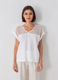 Tricou croială dreaptă mâneci scurte alb FREEMAN T.PORTER femeie