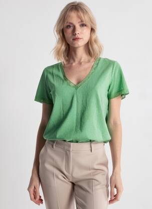 Top mâneci scurte mâneci scurte verde GRACE & MILA femeie